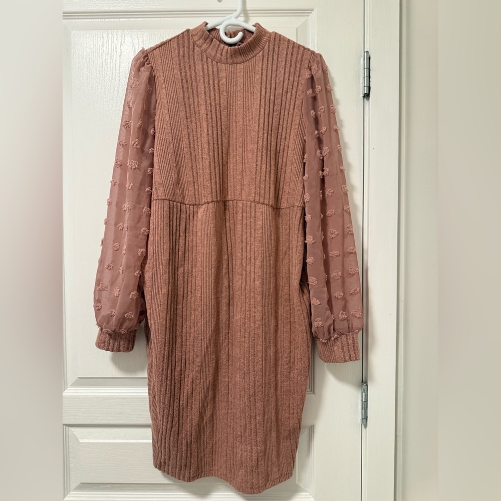 SHEIN Dusty Rose Textured Dress